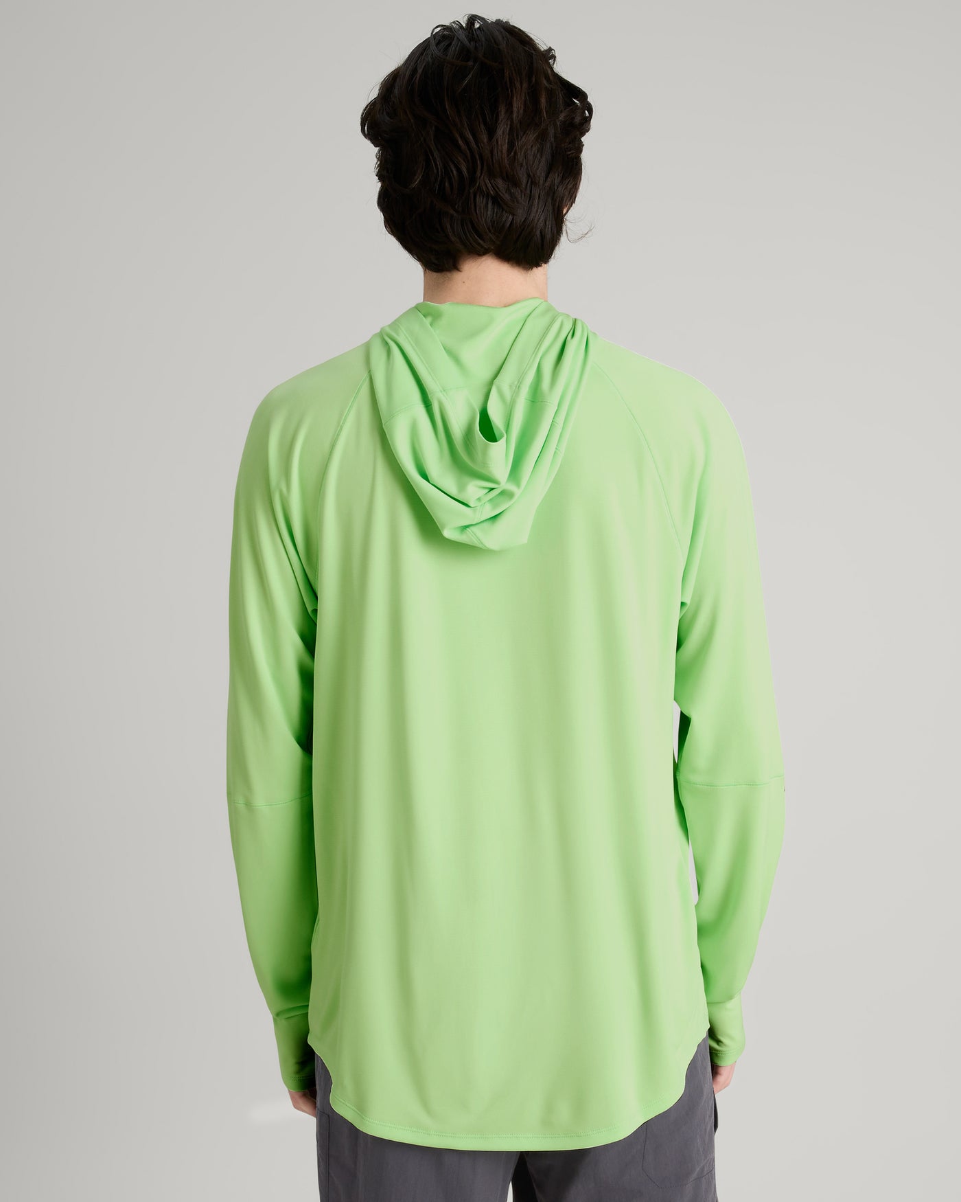 Haut à capuche SUN-Stopper pour homme - Vert Glowy