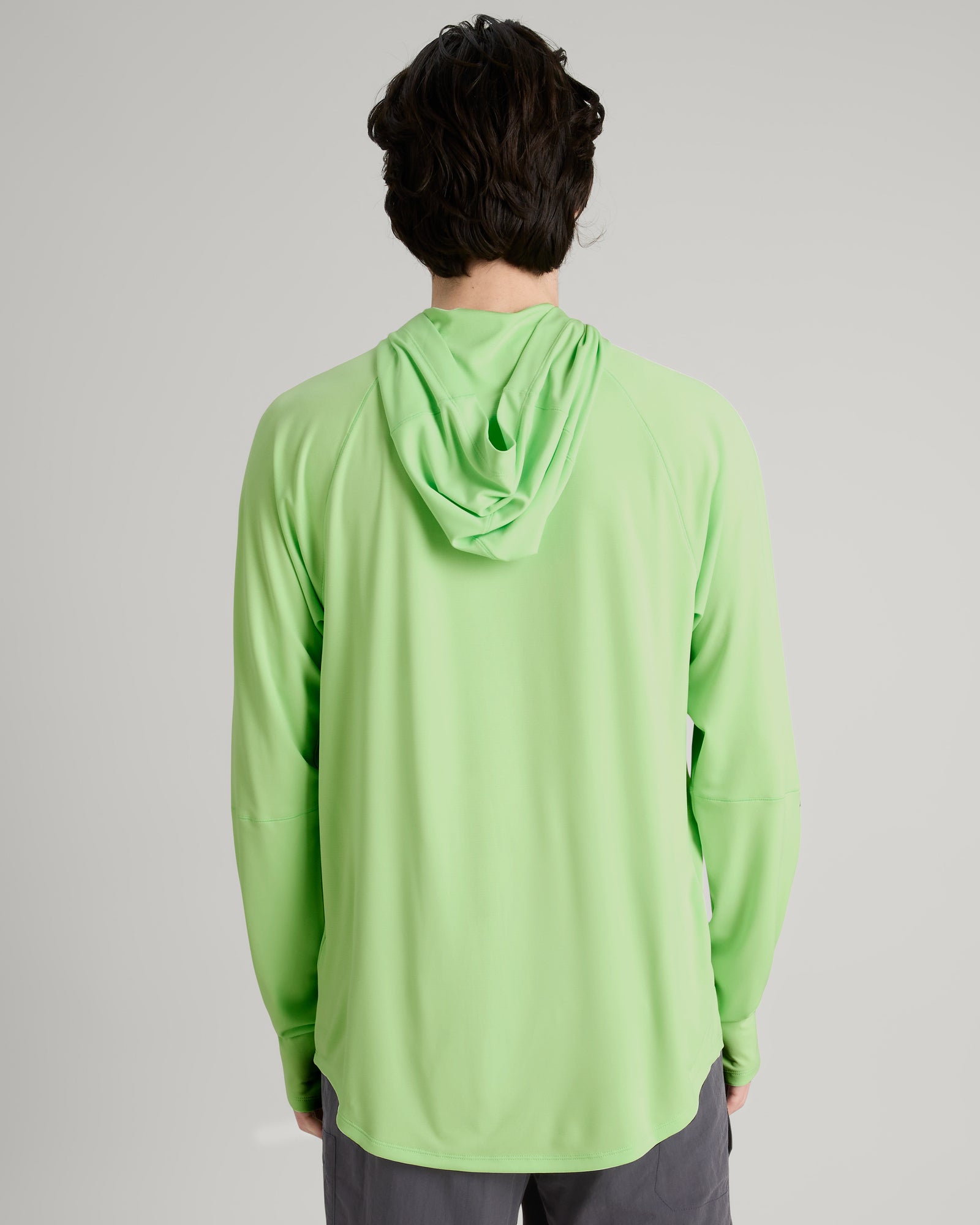 Haut à capuche SUN-Stopper pour homme - Vert Glowy