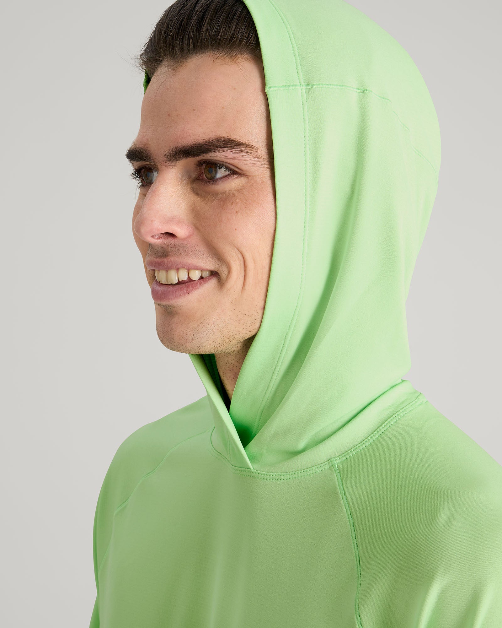 Haut à capuche SUN-Stopper pour homme - Vert Glowy