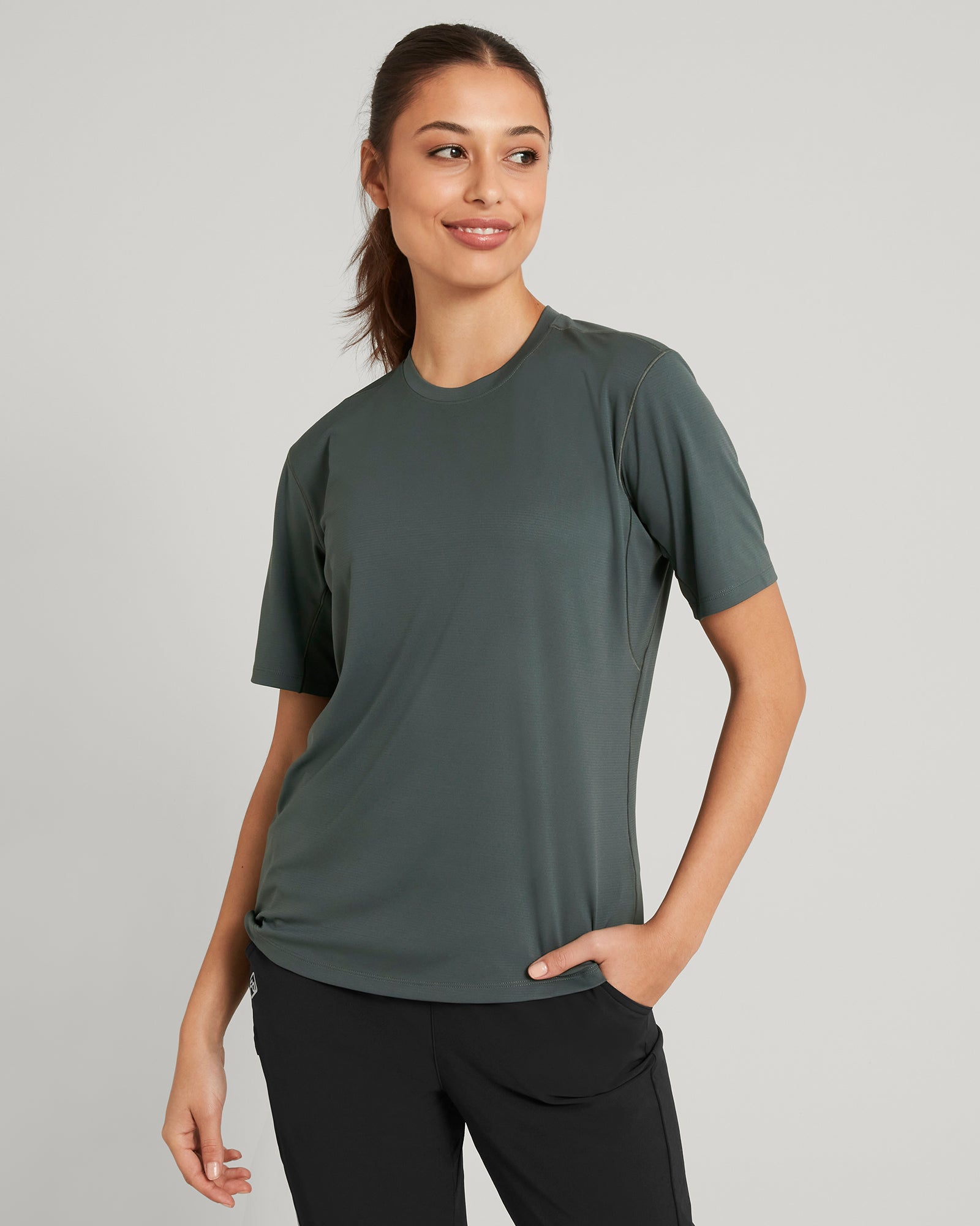 T-shirt manches courtes SUN-Stopper pour femme - Gris Granit