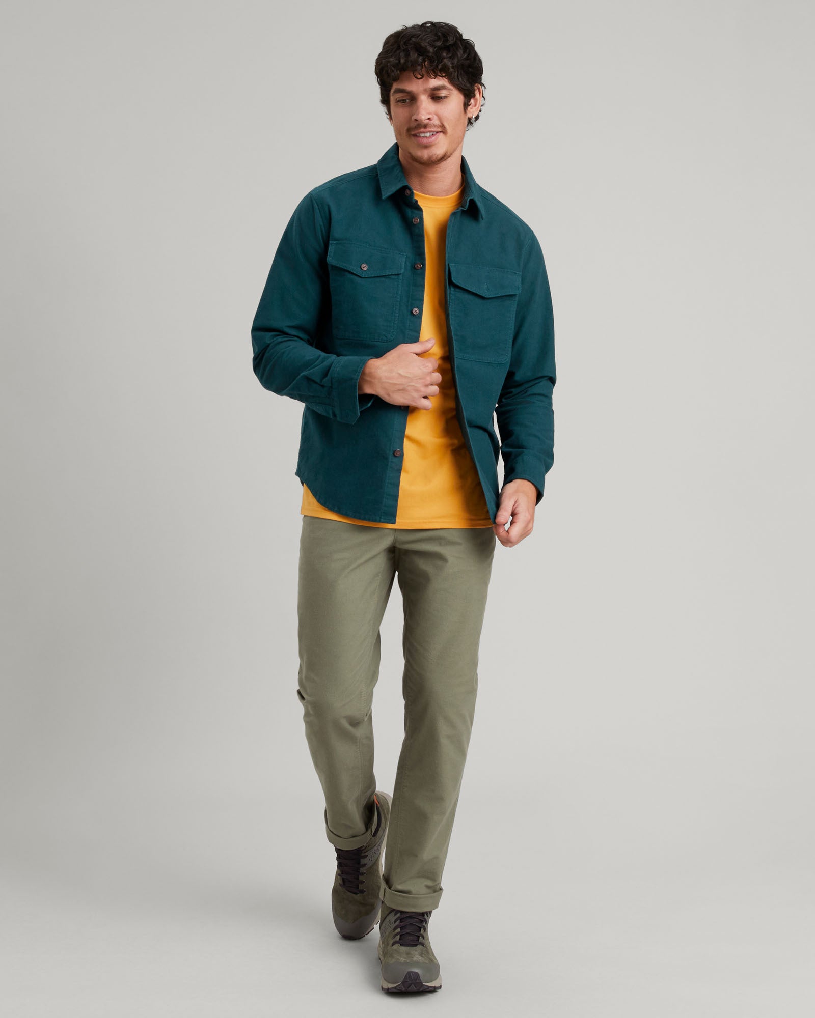 Chemise à manches longues Huntly Moleskin pour homme - Bleu Lagon profond
