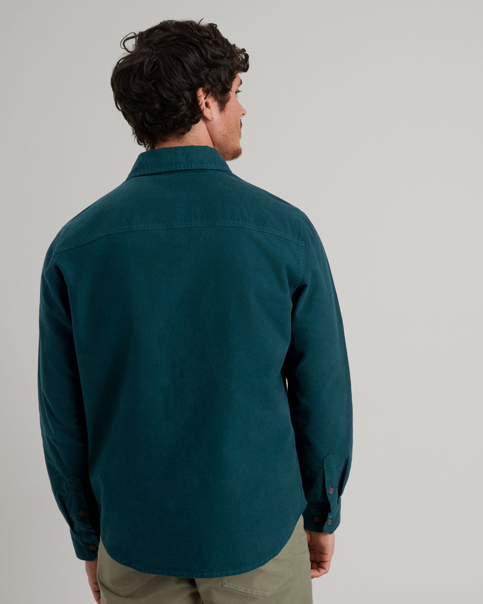 Chemise à manches longues Huntly Moleskin pour homme - Bleu Lagon profond