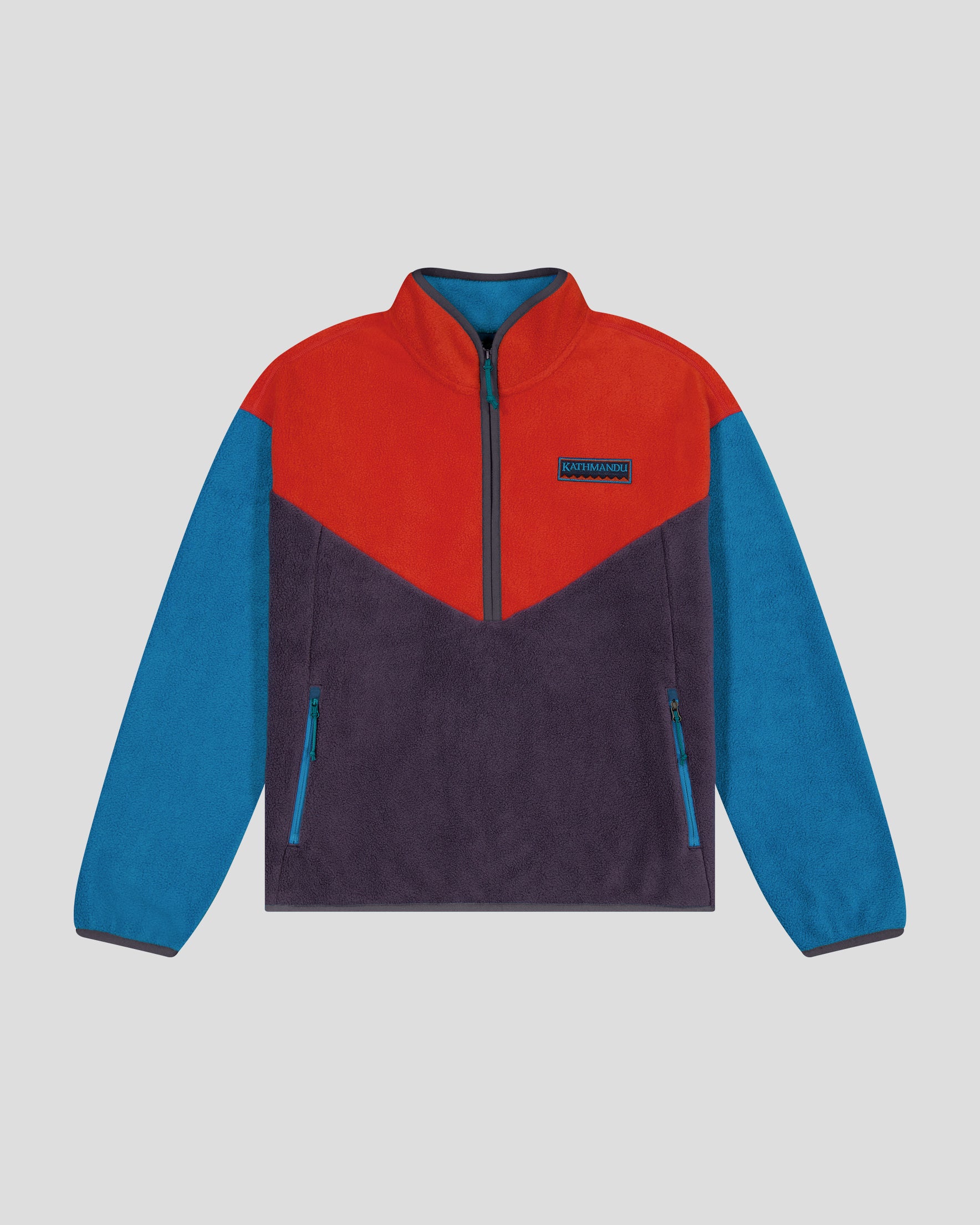 b1368_oqg_womens_trailhead_fleece_heritage_pullover_red_grey_multi_flatlay_f_1745458674000
